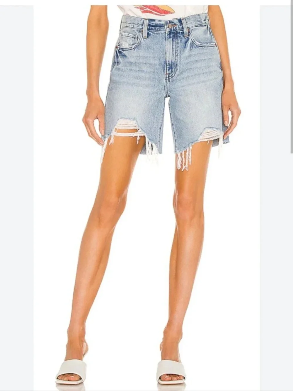 Pistola Women's Kelly Distressed Denim 90s Skater Shorts